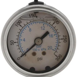 Pressure Gauge: 2" Dial, 300 psi, 1/4" Thread, NPT, Center Back Mount