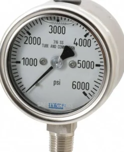 Pressure Gauge: 2-1/2" Dial, 1/4" Thread, Lower Mount
