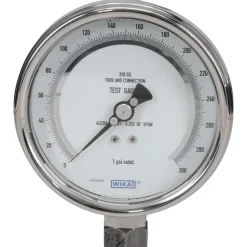 Pressure Gauge: 4" Dial, 1/4" Thread, Lower Mount