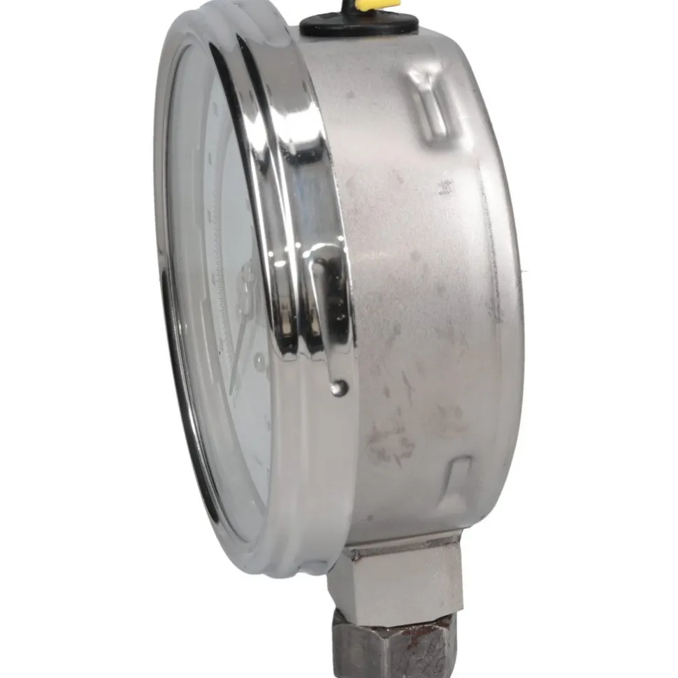 Pressure Gauge: 4" Dial, 1/4" Thread, Lower Mount