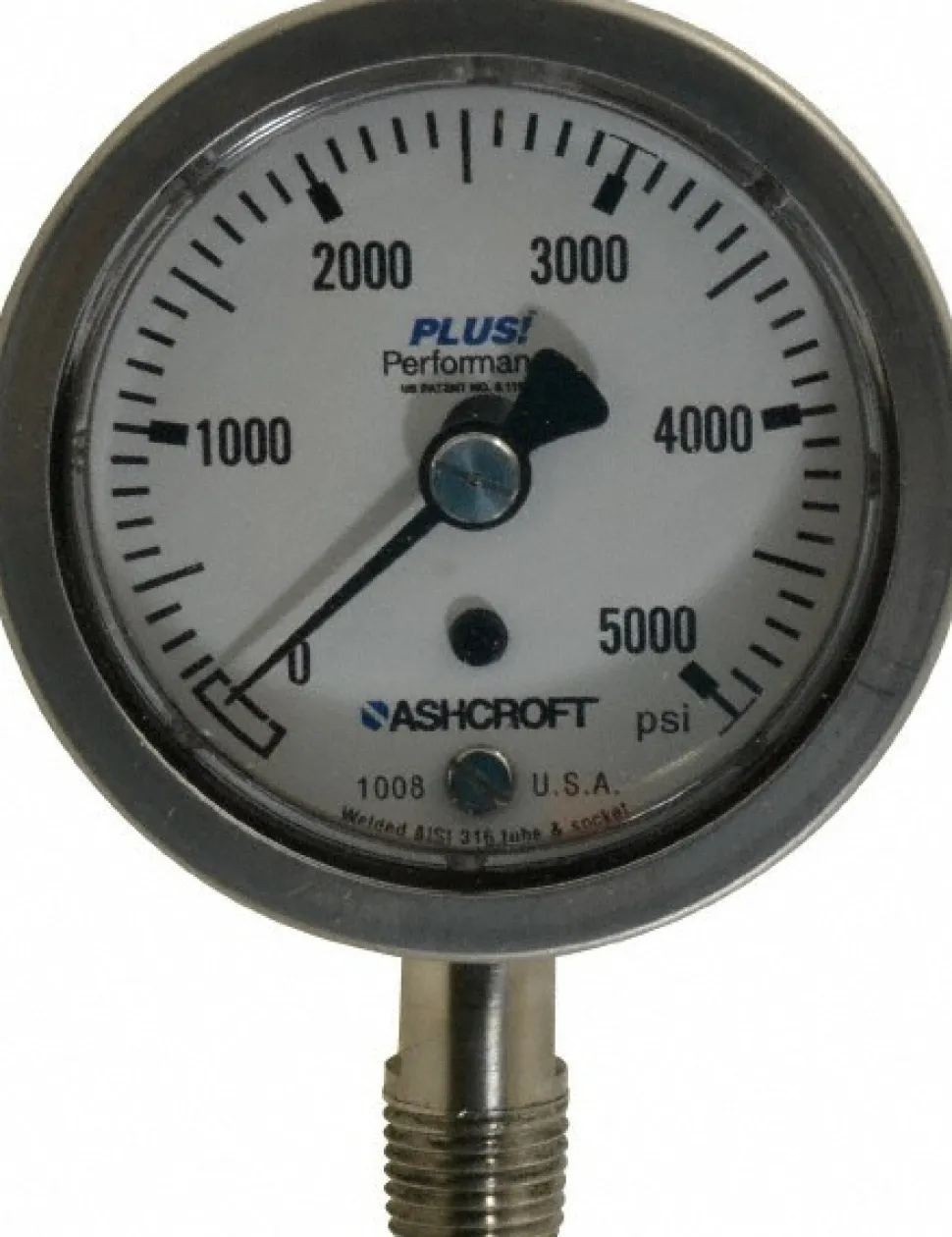 Pressure Gauge: 2-1/2" Dial, 1/4" Thread, Lower Mount