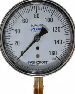 Pressure Gauge: 3-1/2" Dial, 1/4" Thread, Lower Mount