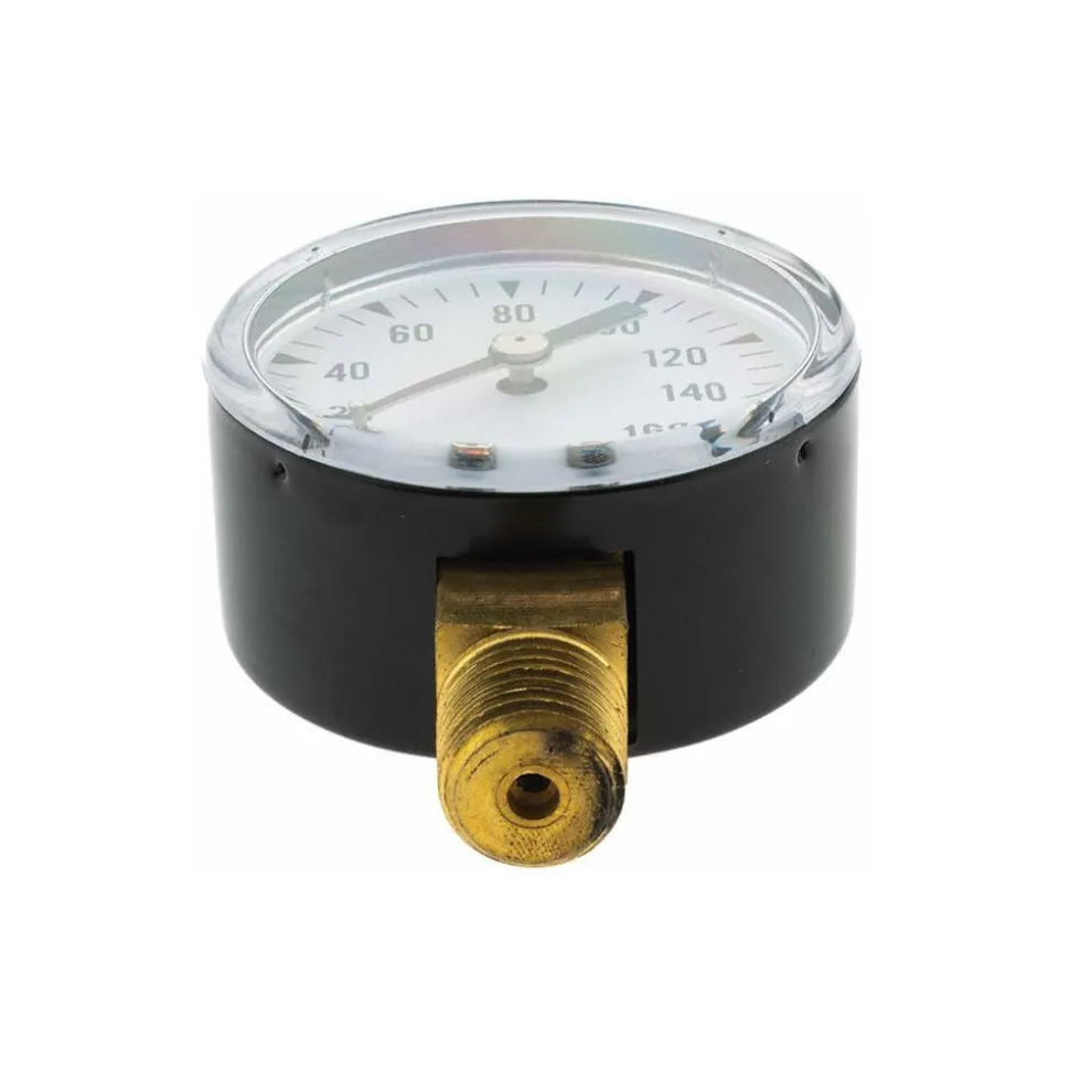 Pressure Gauge: 2" Dial, 1/4" Thread, NPT, Lower Mount