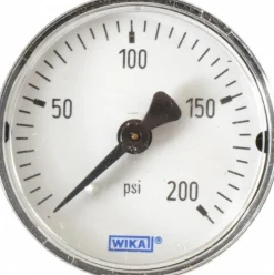 Pressure Gauge: 2" Dial, 1/4" Thread, NPT, Center Back Mount