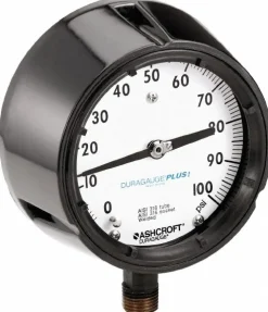 Pressure Gauge: 4-1/2" Dial, 1/2" Thread, Rear Flange Mount