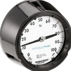 Pressure Gauge: 4-1/2" Dial, 1/2" Thread, Rear Flange Mount