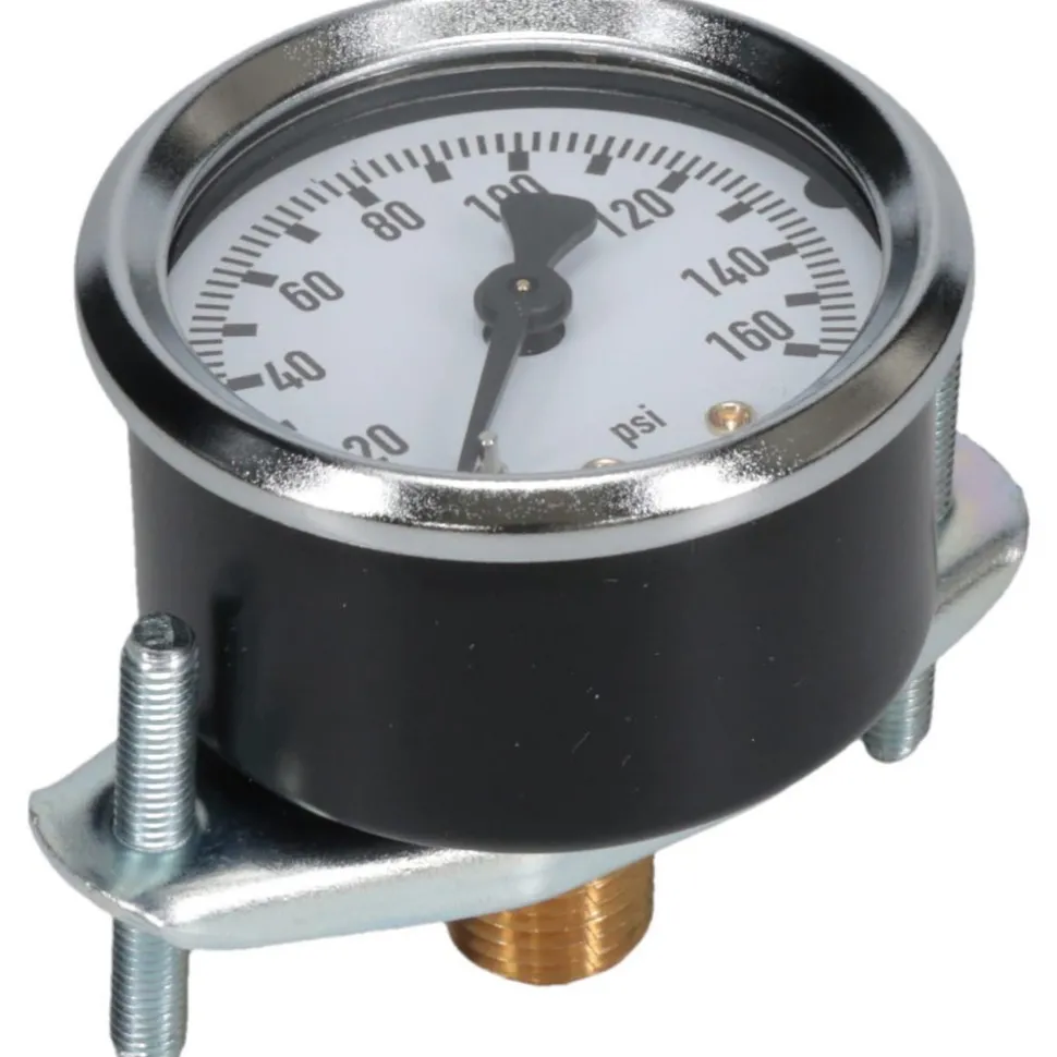 Pressure Gauge: 2" Dial, 1/4" Thread, U-Clamp Panel & Center Back Mount