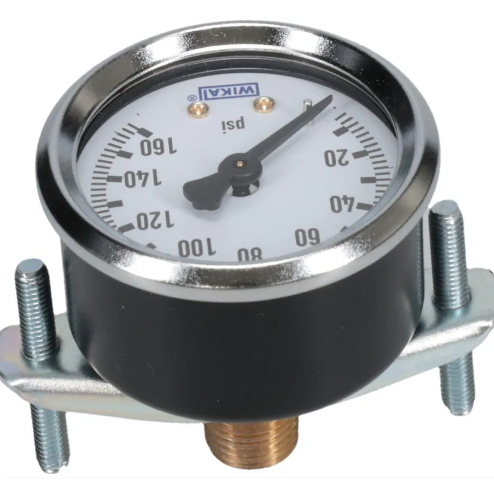 Pressure Gauge: 2" Dial, 1/4" Thread, U-Clamp Panel & Center Back Mount