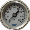 Pressure Gauge: 1-1/2" Dial, 1/8" Thread, U-Clamp Panel & Center Back Mount
