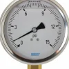 Pressure Gauge: 4" Dial, 0 to 15 psi, 1/4" Thread, NPT, Lower Mount