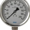 Pressure Gauge: 4" Dial, 0 to 200 psi, 1/2" Thread, NPT, Lower Mount