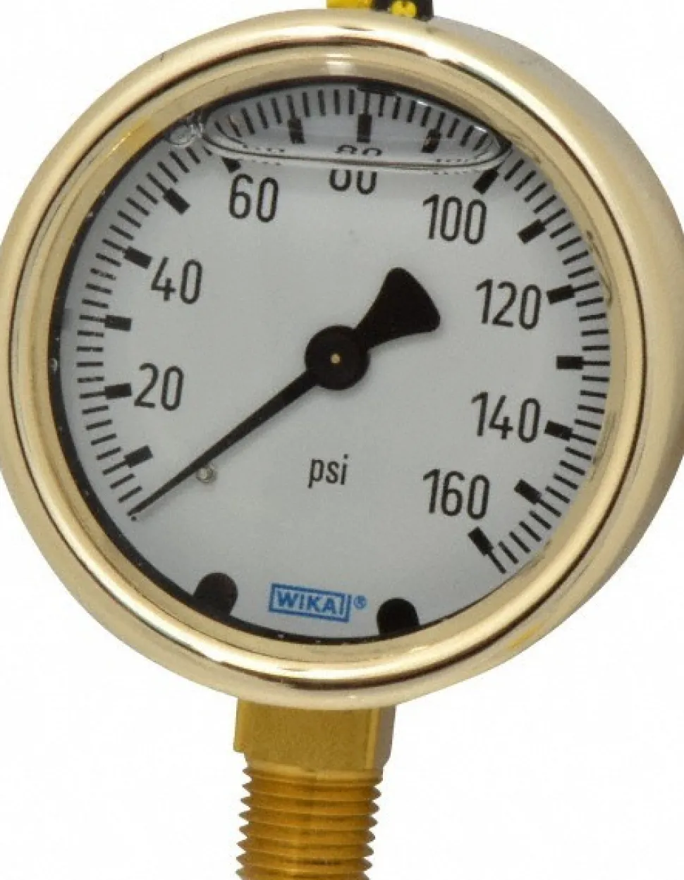 Pressure Gauge: 2-1/2" Dial, 0 to 160 psi, 1/4" Thread, NPT, Lower Mount