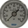 Pressure Gauge: 1-1/2" Dial, 0 to 160 psi, 1/8" Thread, NPT, Center Back Mount