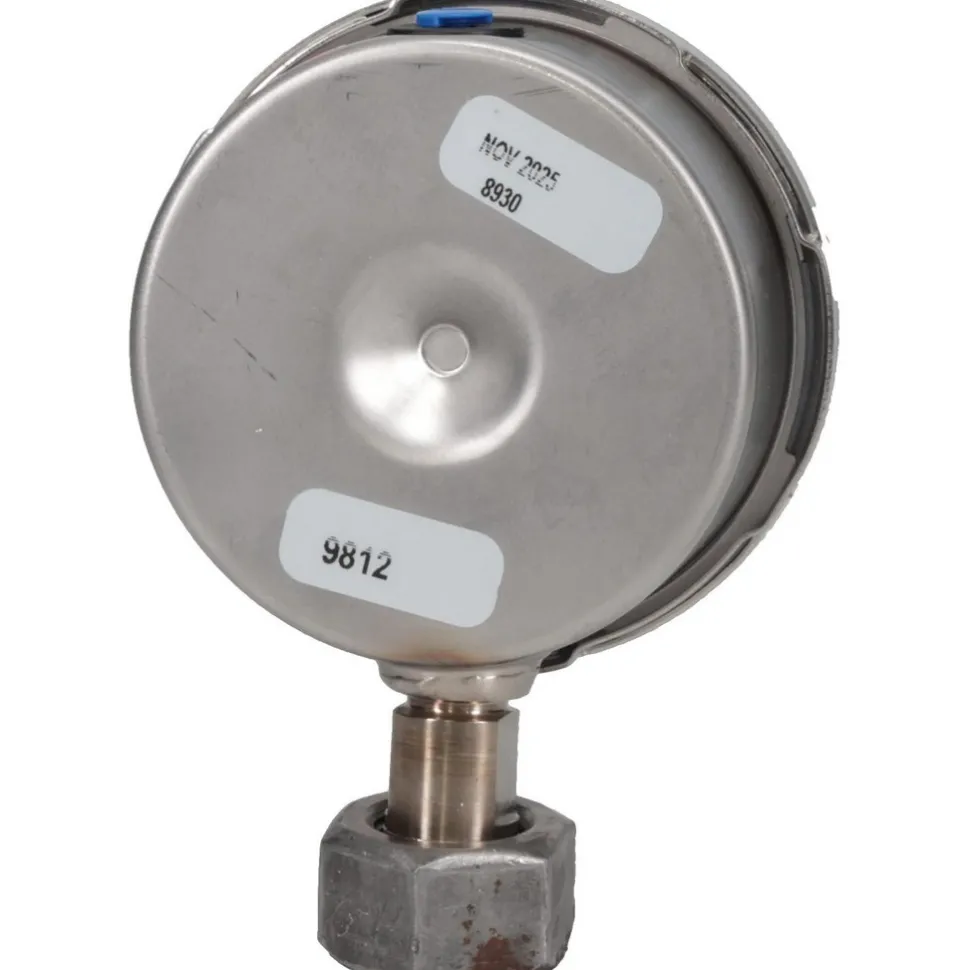 Pressure Gauge: 2-1/2" Dial, 0 to 160 psi, 1/4" Thread, MNPT, Lower Mount