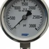 Pressure Gauge: 2-1/2" Dial, 0 to 3,000 psi, 1/4" Thread, NPT, Lower Mount