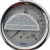Pressure Gauge: 2-1/2" Dial, 0 to 200 psi, 1/4" Thread, NPT, Center Back Mount
