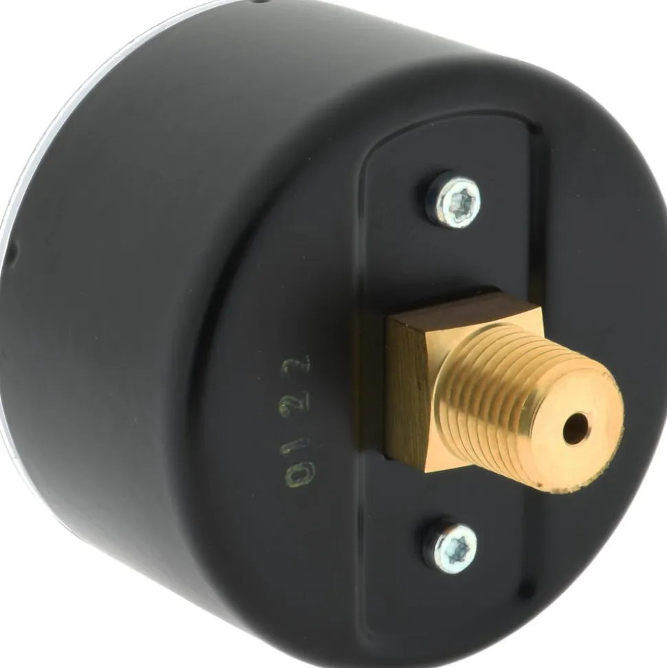 Pressure Gauge: 2-1/2" Dial, 0 to 3 psi, 1/4" Thread, NPT, Center Back Mount