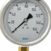 Pressure Gauge: 4" Dial, 0 to 160 psi, 1/4" Thread, NPT, Lower Mount