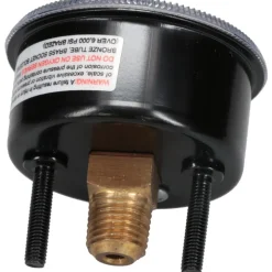 Pressure Gauge: 2" Dial, 0 to 30 psi, 1/4" Thread, NPT, Center Back Mount