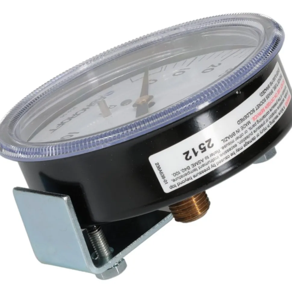 Pressure Gauge: 3-1/2" Dial, 0 to 100 psi, 1/4" Thread, NPT, Center Back Mount