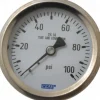 Pressure Gauge: 2-1/2" Dial, 0 to 100 psi, 1/4" Thread, NPT, Center Back Mount