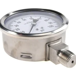 Pressure Gauge: 4" Dial, 0 to 100 psi, 1/2" Thread, NPT, Lower Mount