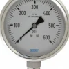 Pressure Gauge: 4" Dial, 0 to 600 psi, 1/2" Thread, NPT, Lower Mount