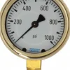Pressure Gauge: 2-1/2" Dial, 0 to 1,000 psi, 1/4" Thread, NPT, Lower Mount