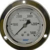 Pressure Gauge: 2-1/2" Dial, 0 to 5,000 psi, 1/4" Thread, NPT, Lower Mount
