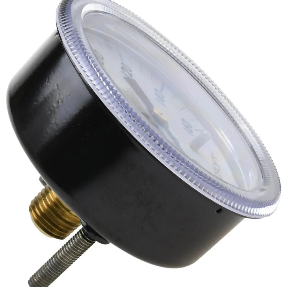 Pressure Gauge: 2-1/2" Dial, 0 to 160 psi, 1/4" Thread, NPT, Center Back Mount