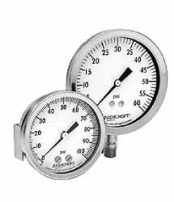 Pressure Gauge: 2-1/2" Dial, 0 to 60 psi, 1/4" Thread, NPT, Lower Mount