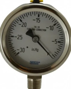 Pressure Gauge: 2-1/2" Dial, 0 to 30 psi, 1/4" Thread, NPT, Lower Mount