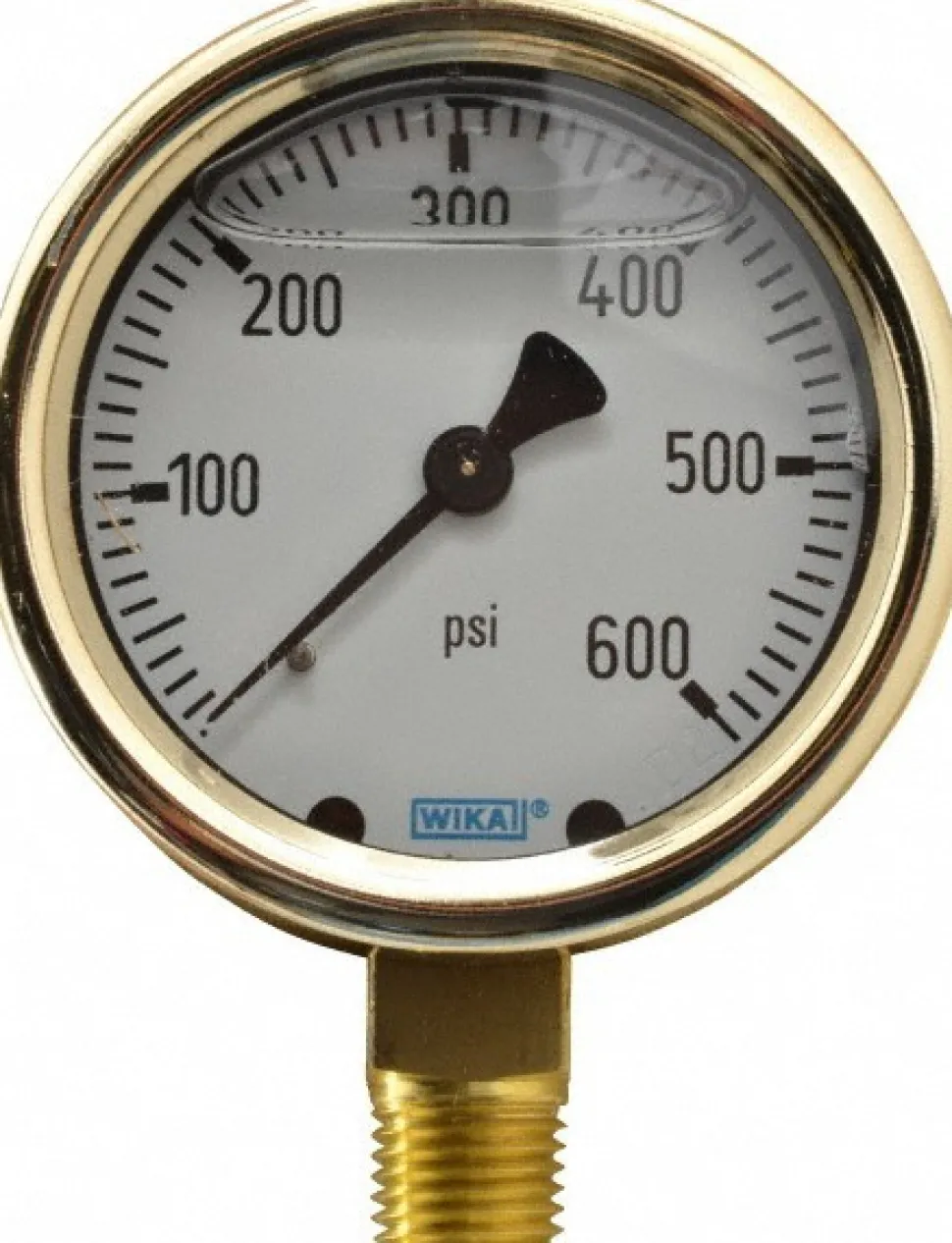 Pressure Gauge: 2-1/2" Dial, 0 to 600 psi, 1/4" Thread, NPT, Lower Mount