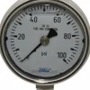 Pressure Gauge: 2-1/2" Dial, 0 to 100 psi, 1/4" Thread, NPT, Lower Mount