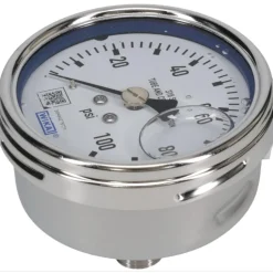 Pressure Gauge: 2-1/2" Dial, 0 to 100 psi, 1/4" Thread, NPT, Center Back Mount