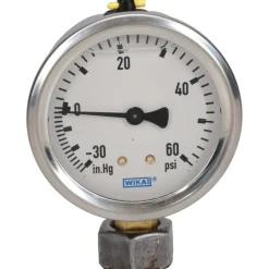 Pressure Gauge: 2-1/2" Dial, 0 to 30 psi, 1/4" Thread, NPT, Lower Mount