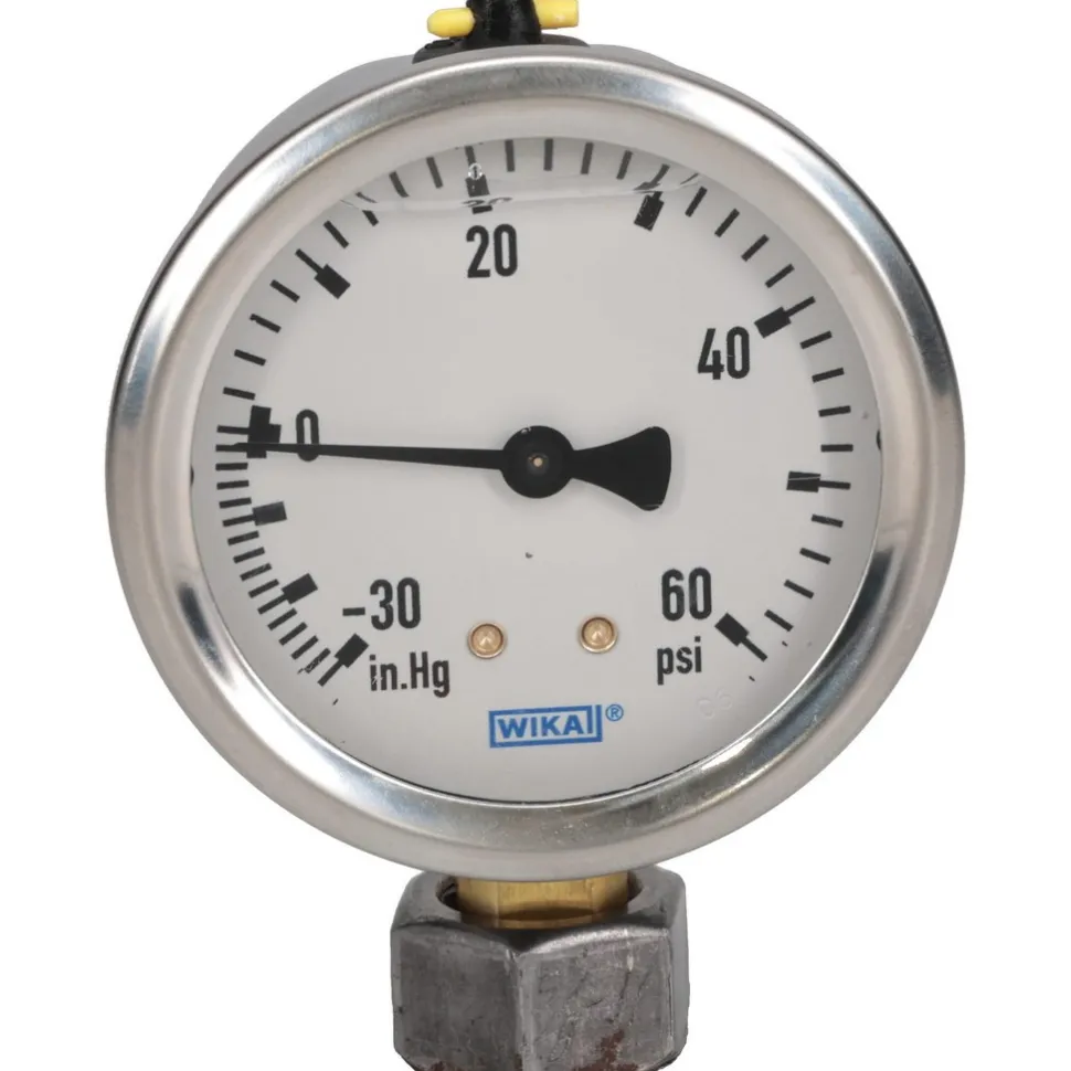 Pressure Gauge: 2-1/2" Dial, 0 to 30 psi, 1/4" Thread, NPT, Lower Mount