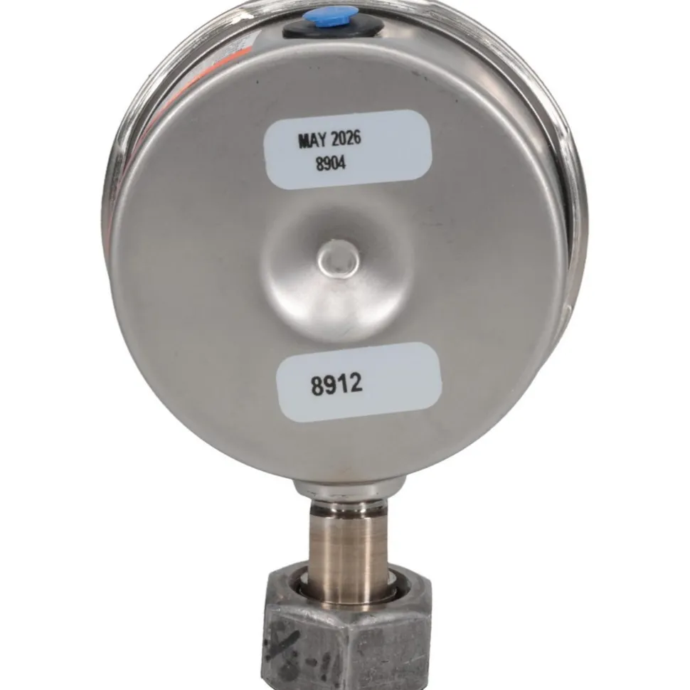Pressure Gauge: 2-1/2" Dial, 0 to 60 psi, 1/4" Thread, Lower Mount
