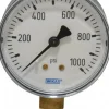 Pressure Gauge: 2-1/2" Dial, 0 to 1,000 psi, 1/4" Thread, NPT, Lower Mount