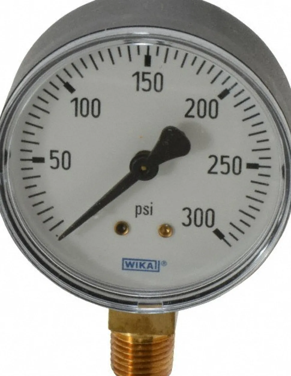 Pressure Gauge: 2-1/2" Dial, 0 to 300 psi, 1/4" Thread, NPT, Lower Mount