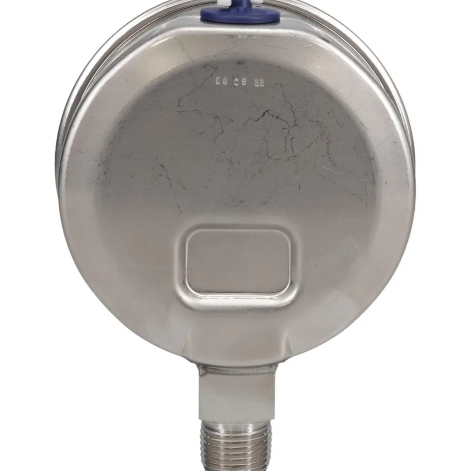 Pressure Gauge: 4" Dial, 0 to 160 psi, 1/2" Thread, NPT, Lower Mount