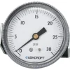 Pressure Gauge: 2-1/2" Dial, 0 to 30 psi, 1/4" Thread, NPT, Center Back Mount