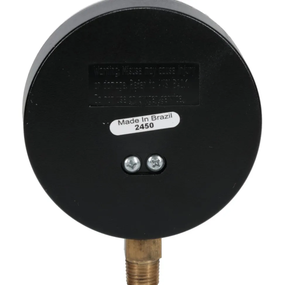 Pressure Gauge: 3-1/2" Dial, 0 to 100 psi, 1/4" Thread, NPT, Lower Mount