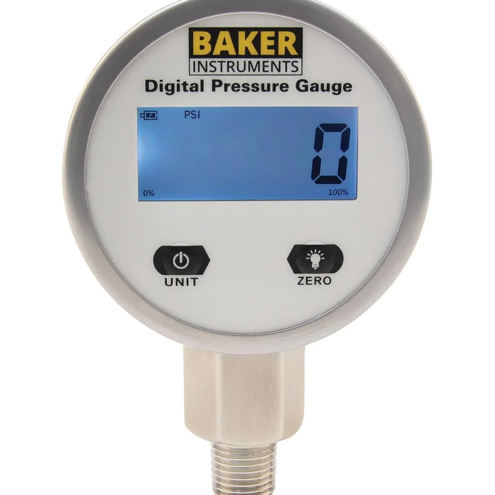 Pressure Gauge: 0 to 100 psi, 1/4" MNPT, Bottom Mount