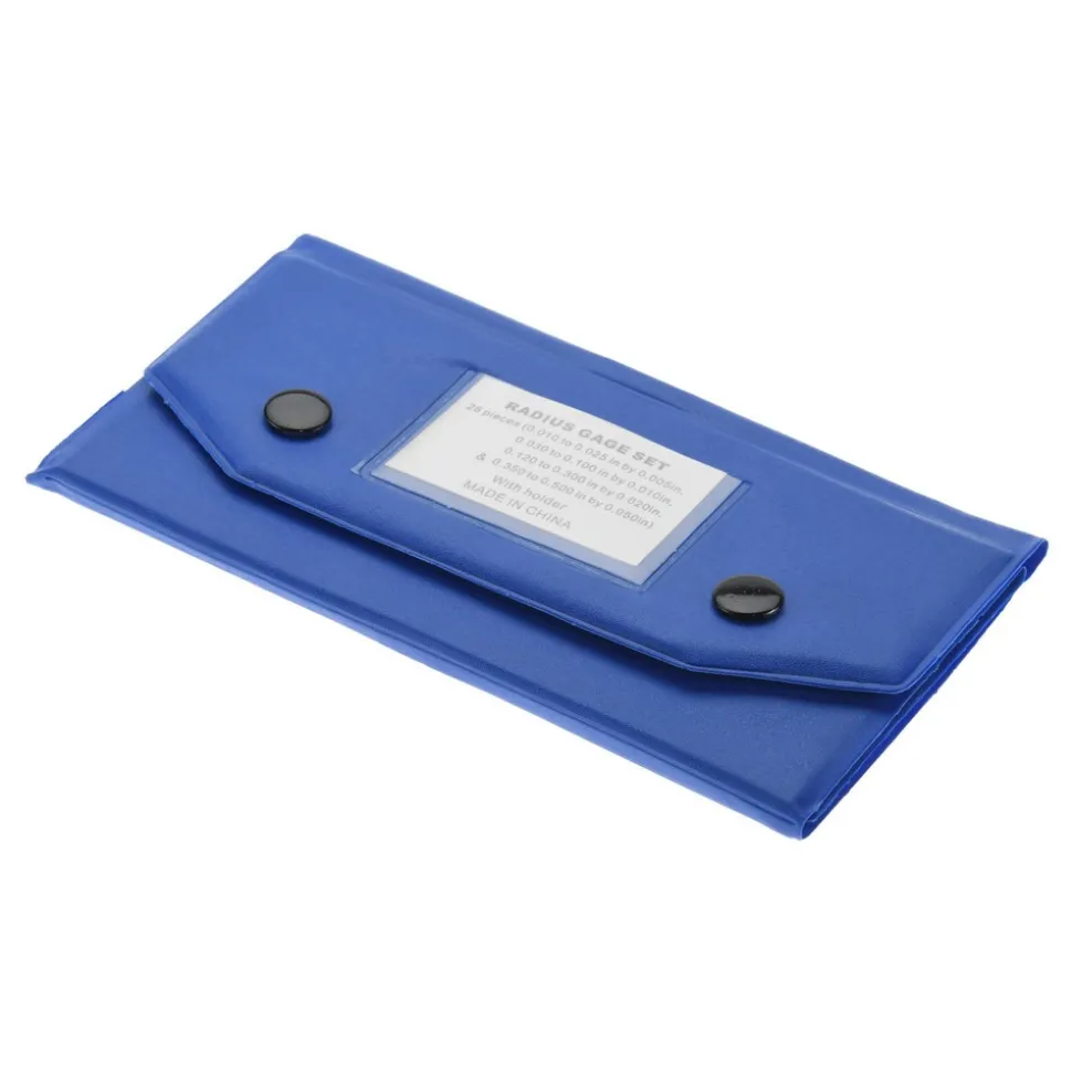 Radius Gage Set: Steel, 0.01 to 0.5" Radius, 26 pc