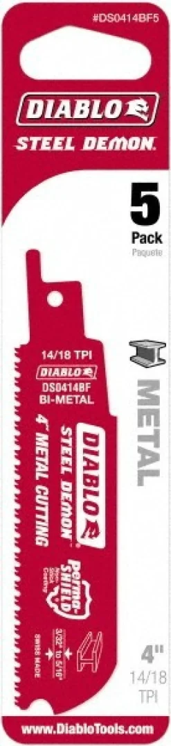 Reciprocating Saw Blade: 4" Long, Bi-Metal