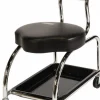 Repair & Maintenance Stool: Cloth, 16" Seat Width, 24" Seat Depth, Black