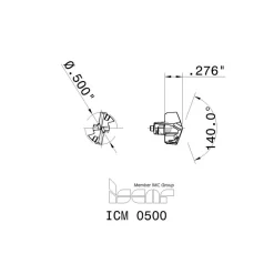 Replaceable Drill Tip: ICM0500 IC908, 0.5004" Dia, 12.71 mm Dia, 140 deg Point