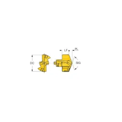 Replaceable Drill Tip: ICP0625 IC908, 0.6260" Dia, 15.90 mm Dia, 140 deg Point