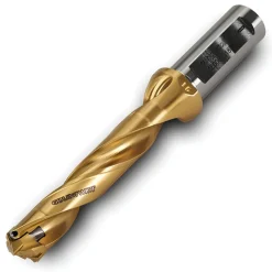 Replaceable-Tip Drill: 0.4331 to 0.4488" Dia, 2.17" Max Depth, 5/8" Weldon Flat Shank